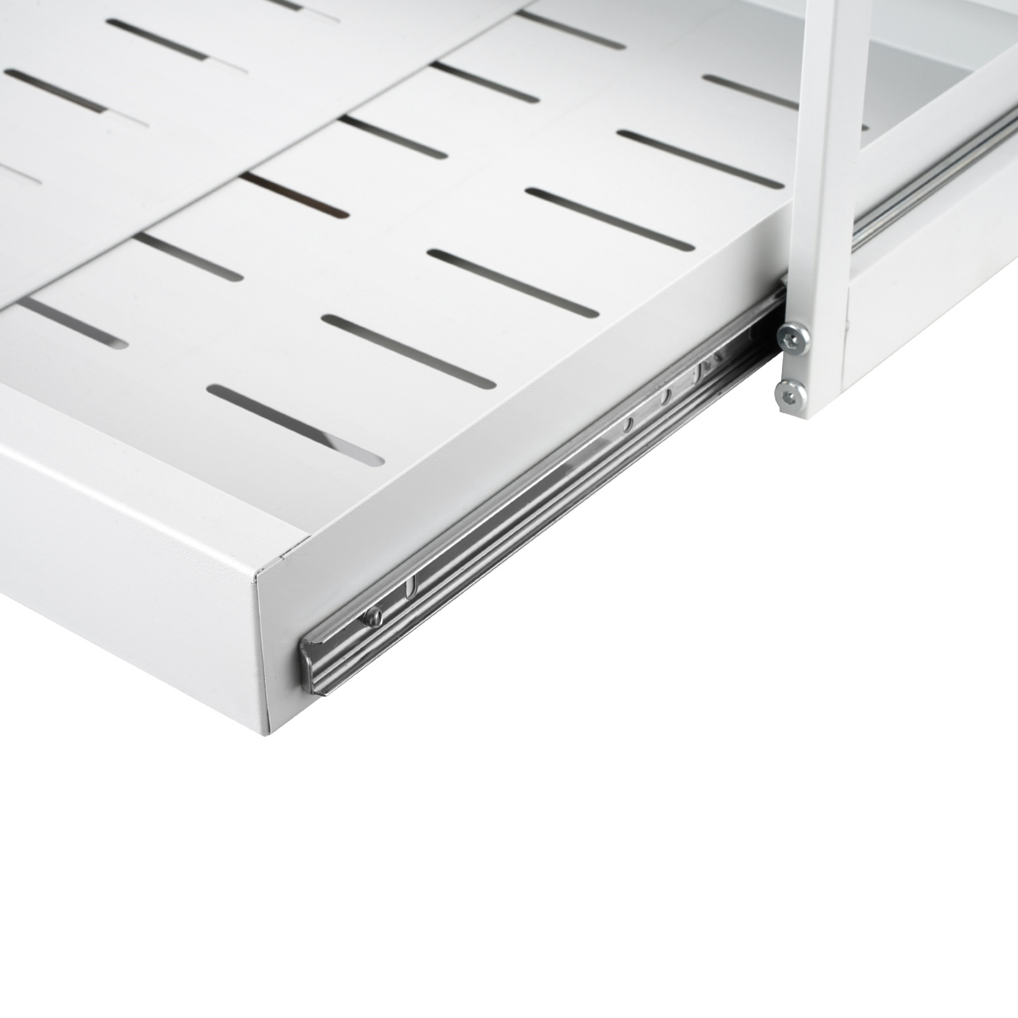 Kitchen Under Sink Cabinet Adjustable Width/Height Organizer Drawer Rack Pull Out Storage Holder Basket Shelf White