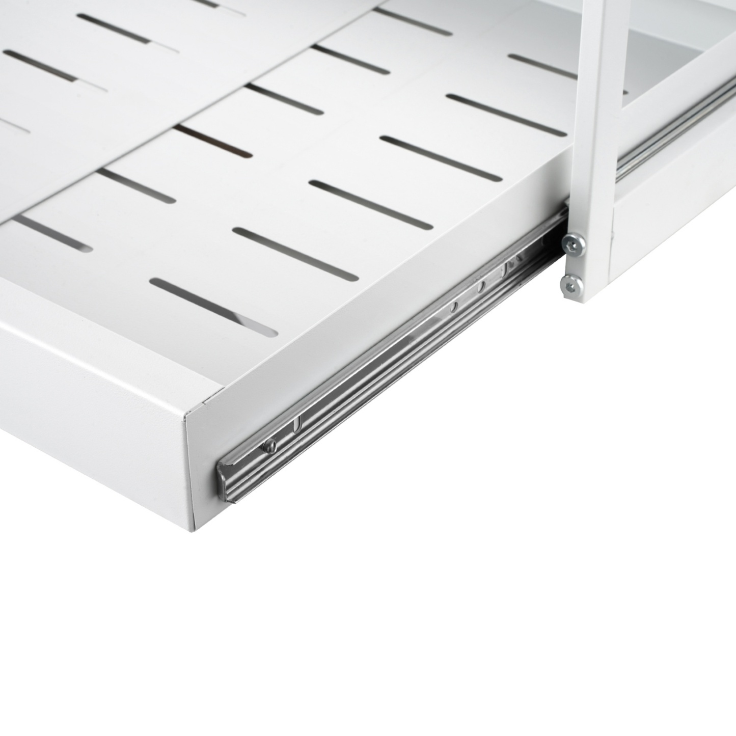 Kitchen Under Sink Cabinet Adjustable Width/Height Organizer Drawer Rack Pull Out Storage Holder Basket Shelf White