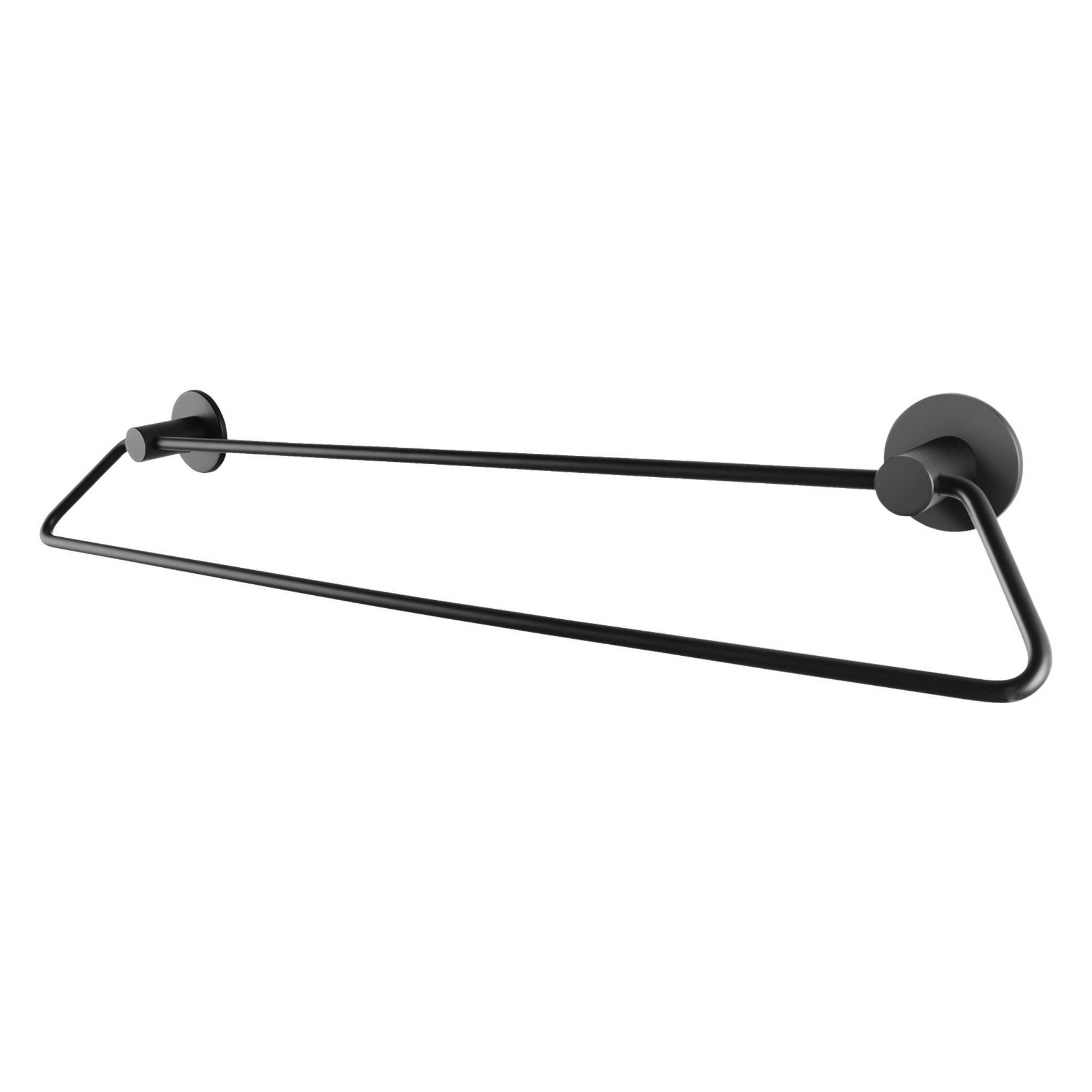 600mm Bathroom Round Stainless Steel Double Towel Rail Wall Mounted 2 Bar Towel Clothes Hanger Holder Matte Black
