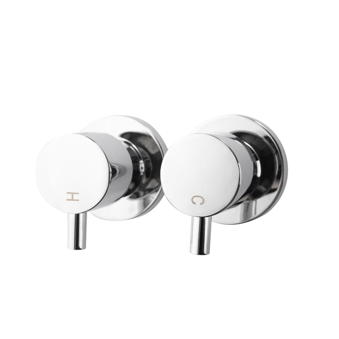 Round Brass Modern Design Twin Wall Tap Assembles