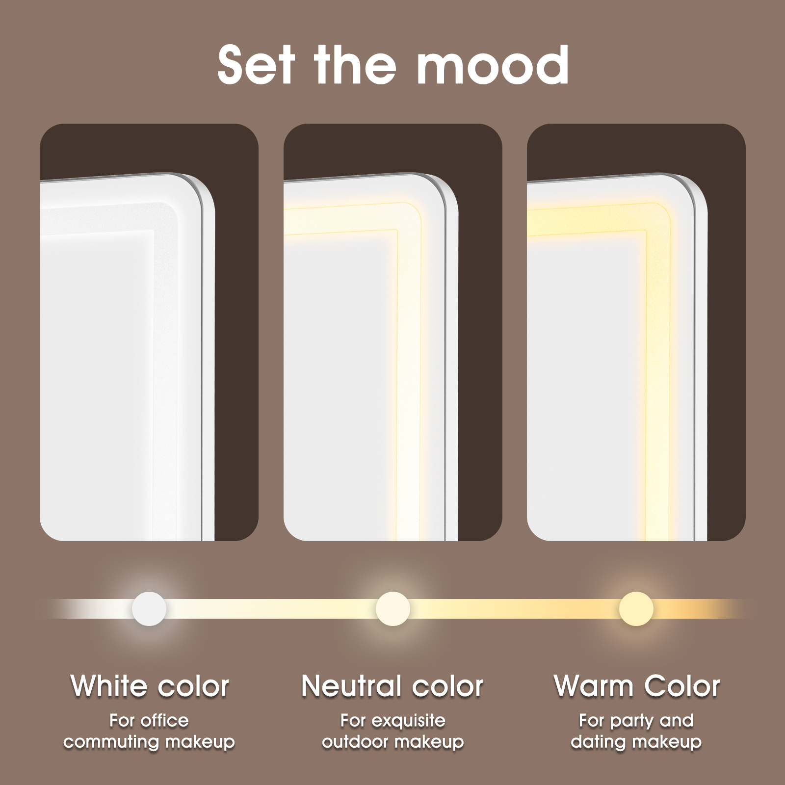 800x600mm Wall Tabletop Vanity Makeup Mirror Bluetooth Crystal LED Light 3 Colors Dimmable