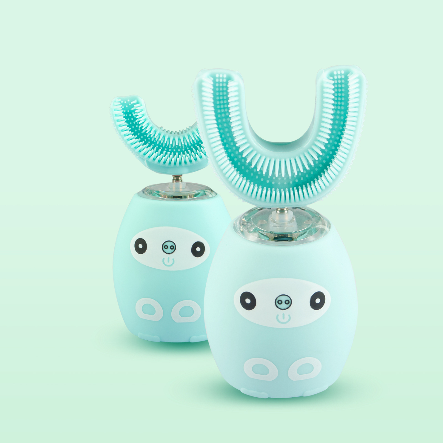 Age 8-15 Electric Toothbrush Auto 360° Ultrasnoic U-Shape Head Smart Voice Kids