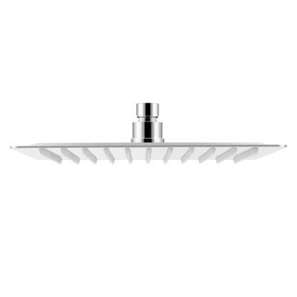 250mm 10" Bathroom Square Stainless Steel Rainfall Overhead Shower Head Thin Bath Shower Rose Silver/Black