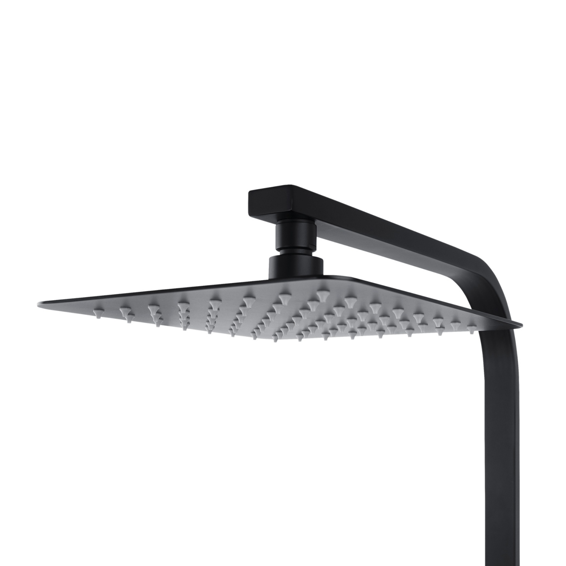 Bathroom 8“ Rectangle Rain Twin Shower Set Super Thin Overhead Shower Head 3 Function Hand-held Shower Rose Gooseneck Shower Arm Chrome/Black