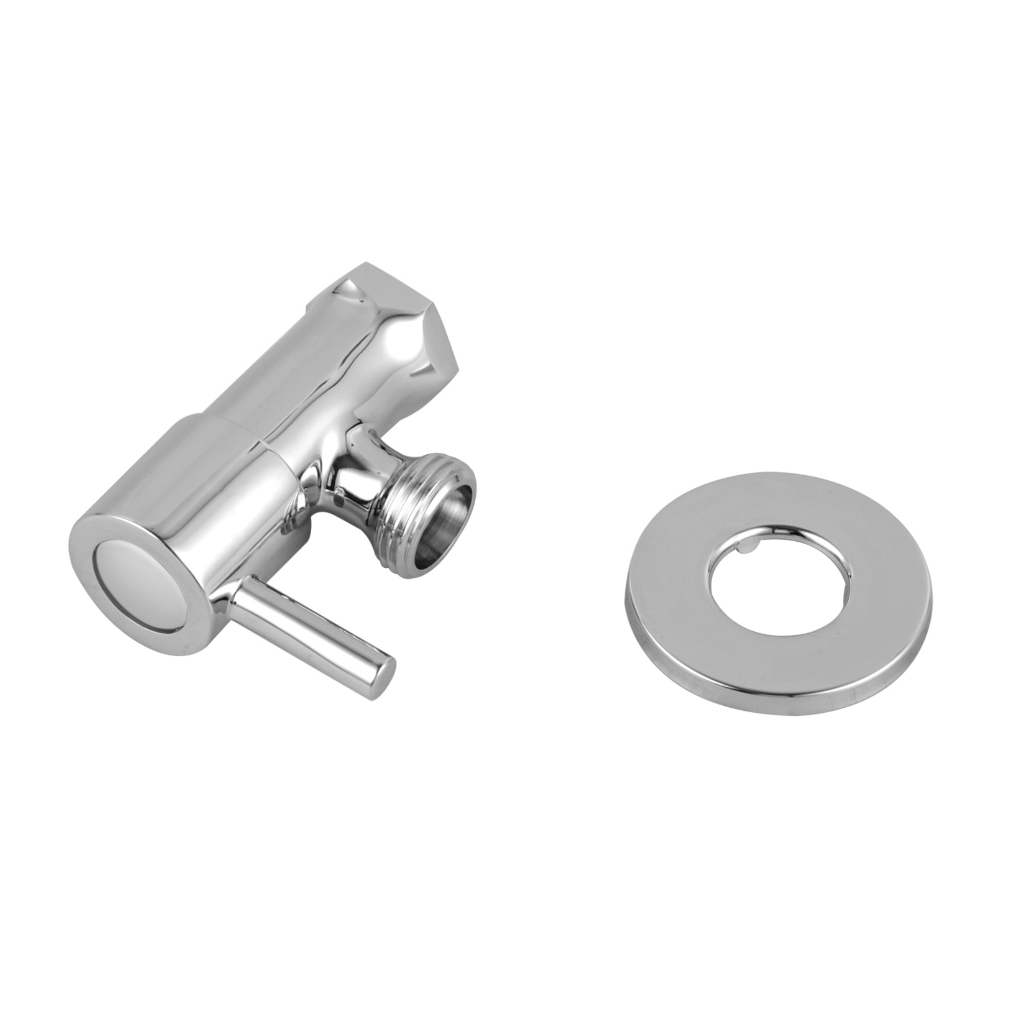 Bath Laundry Round Brass 1/4 Turn Washing Machine Taps 1 Pair Wall Mounted Stops Chrome/Matte Black