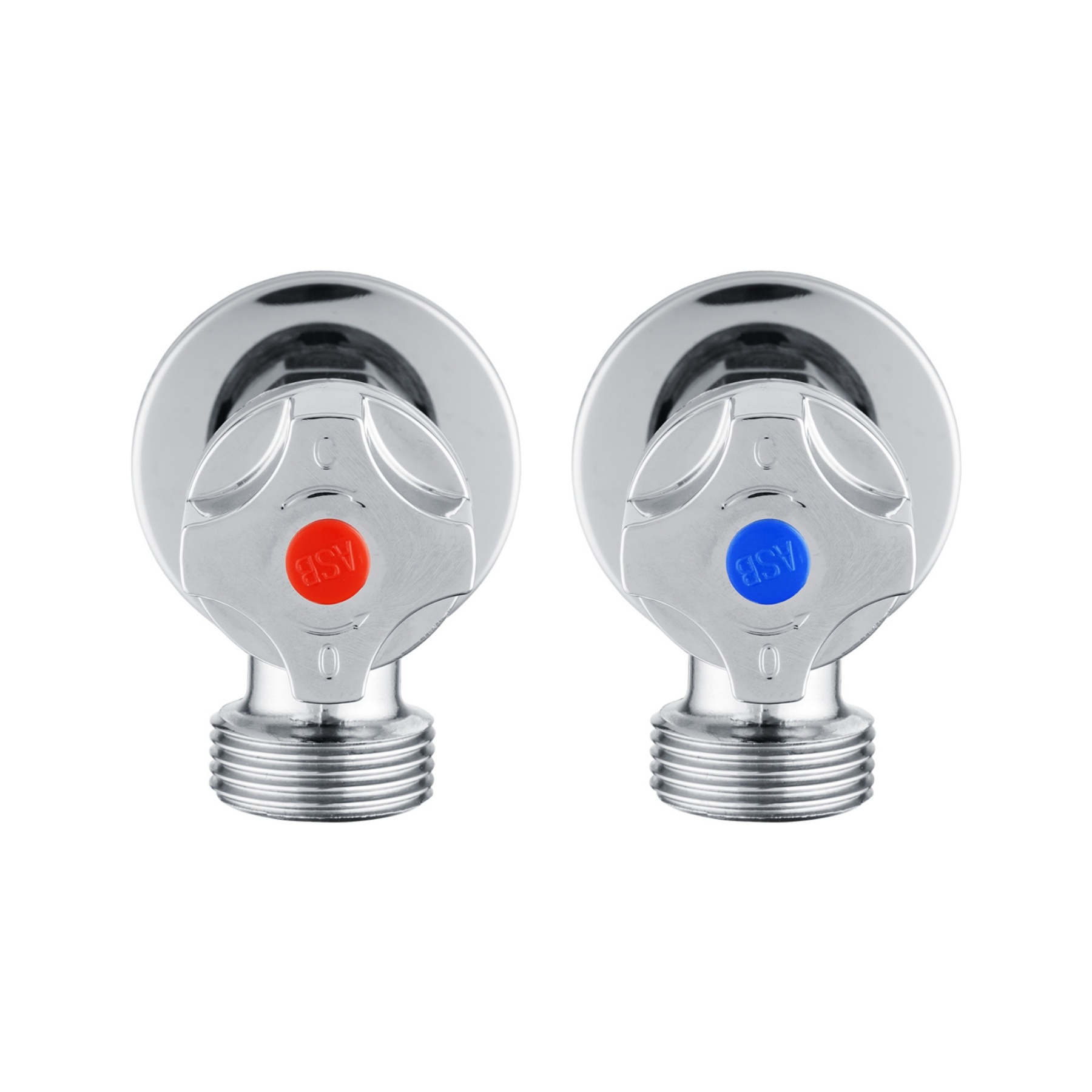 Round Brass Pair Laundry Washing Machine Taps 1/4 Turn Wall Twin Taps Hot and Cold Water Taps Chrome / Black