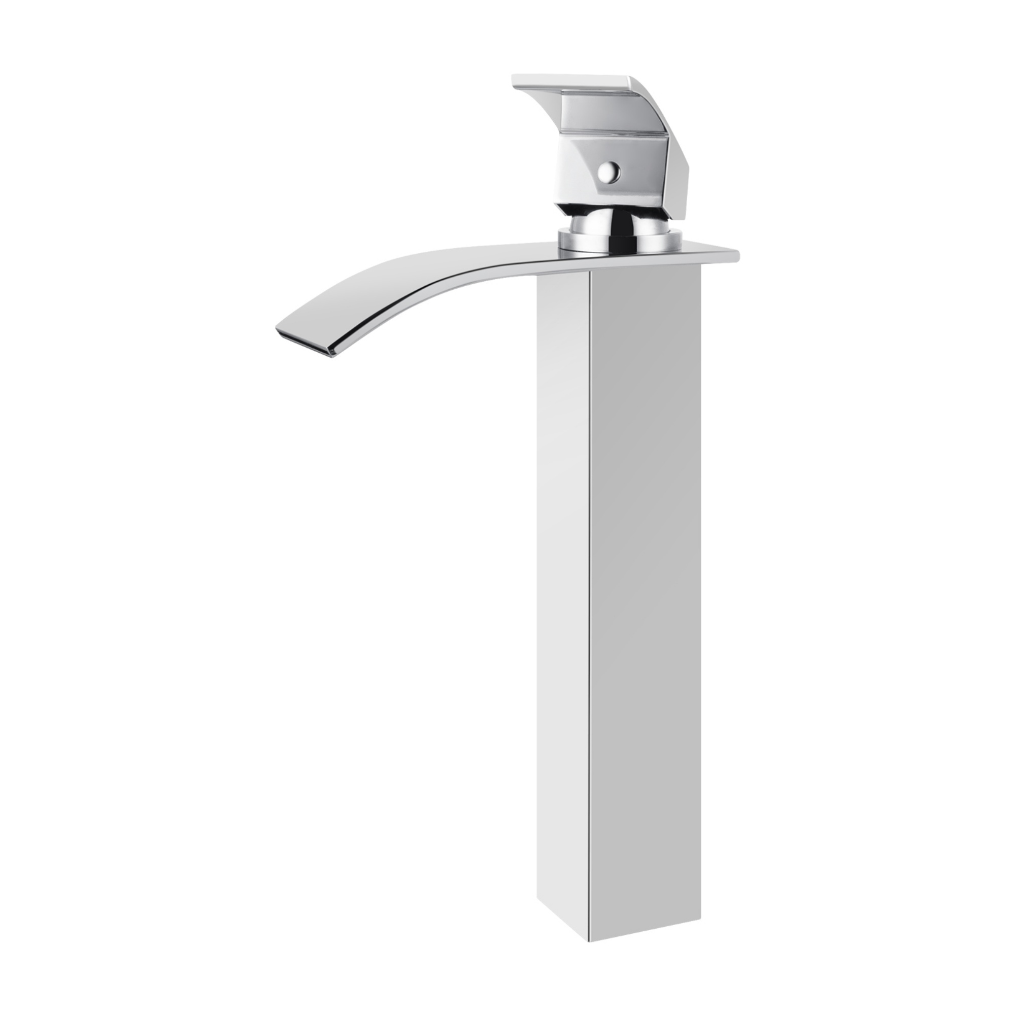 Bathroom Basin Square Tall Mixer Tap Laundry Sink Vanity Counter Top Waterfall Spout Faucet Chrome/Black