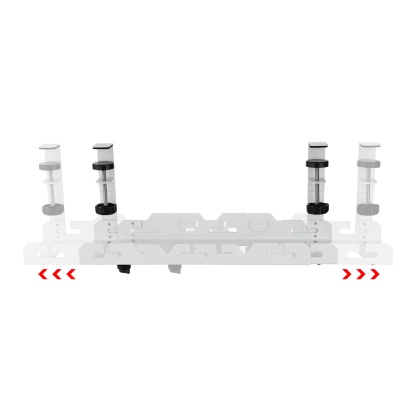 Extendable 45-72cm Under Desk Cable Management Tray Single Layer Cord Wire Power Holder Organizer White/Black