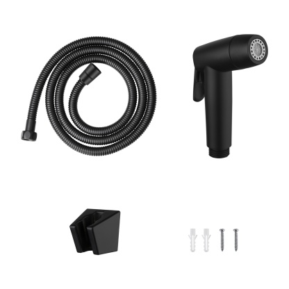 2 Function Handheld Bidet Sprayer Set Toilet Shattaf Shower Head Jet Douche Kit 1.2m Water Hose Chrome/Black