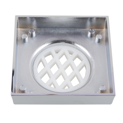 115mm Solid Brass Tile Insert Shower Floor Waste Bathroom Square Great Drain Water Outlet Chrome/Brushed Chrome