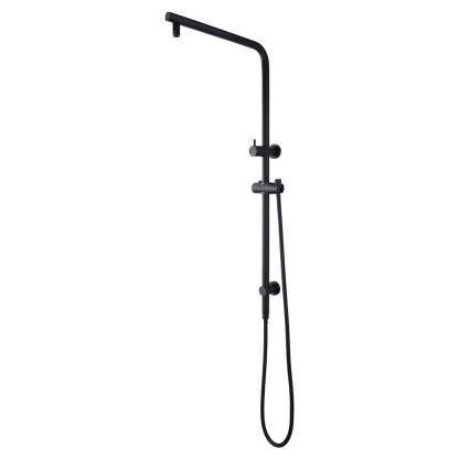 Chrome Round Twin Shower Head Rail Body Sliding Rail Wall Arm Diverter Shower Hose for Handheld Shower Head 