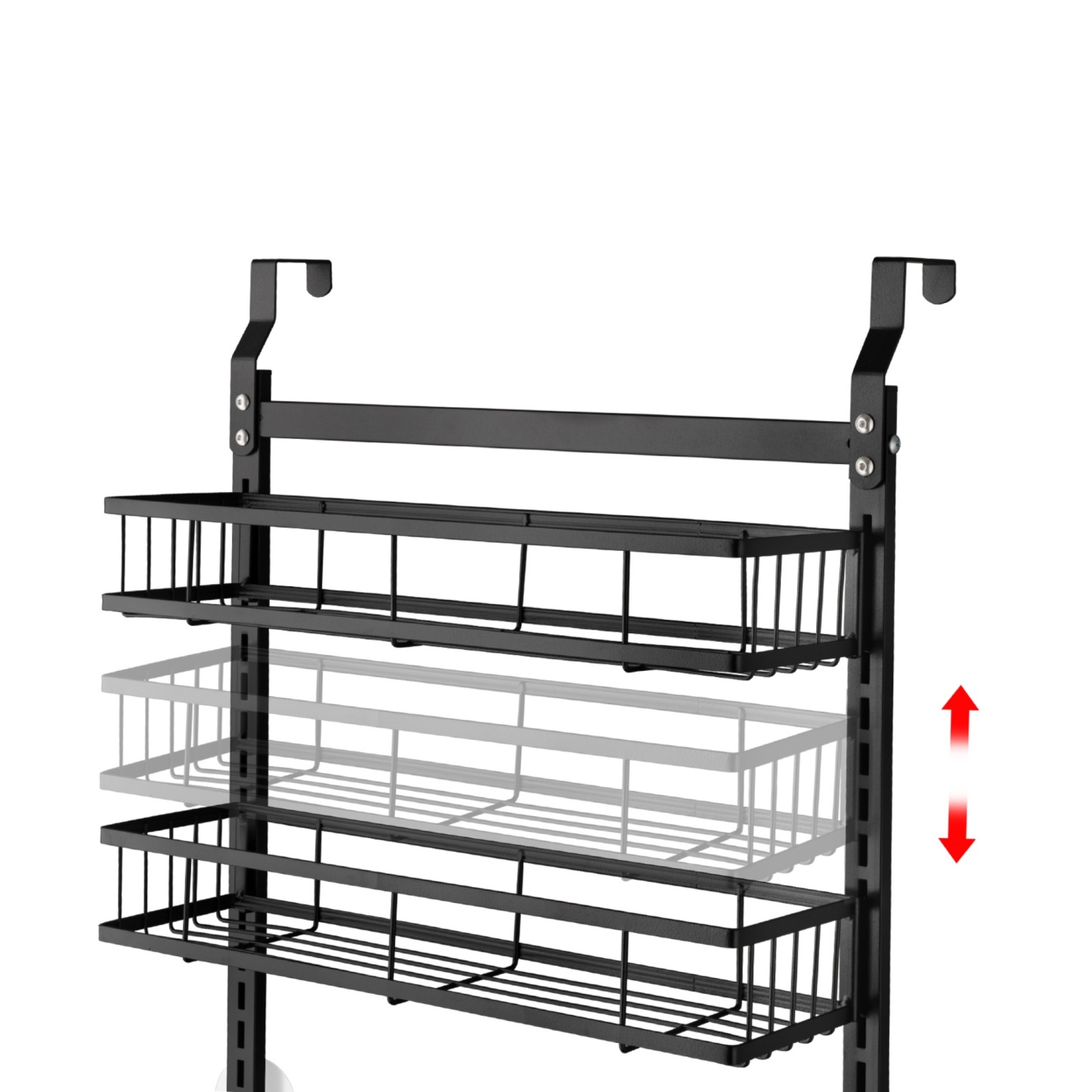 6 Tier Black Shower Caddy Storage Rack Basket Bathroom Kitchen Overdoor Hanging Holder Organizer Shelf