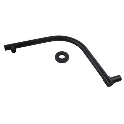 Bathroom Round Brass 180° Swivel Wall Mounted Gooseneck Shower Arm Bath Extension Rain Head Shower Arm Chrome/Black