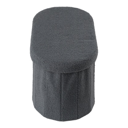 Folding Storage Ottoman Bench Oval Toy Blanket Organizer Box Footstool Pouf Seat 