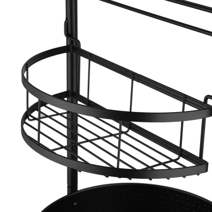2 Tier Kitchen Rotating Spice Seasoning Lazy Susan Organizer Rack Paper Hanger Black Bathroom Cosmetics Lotion Storage Towel Holder