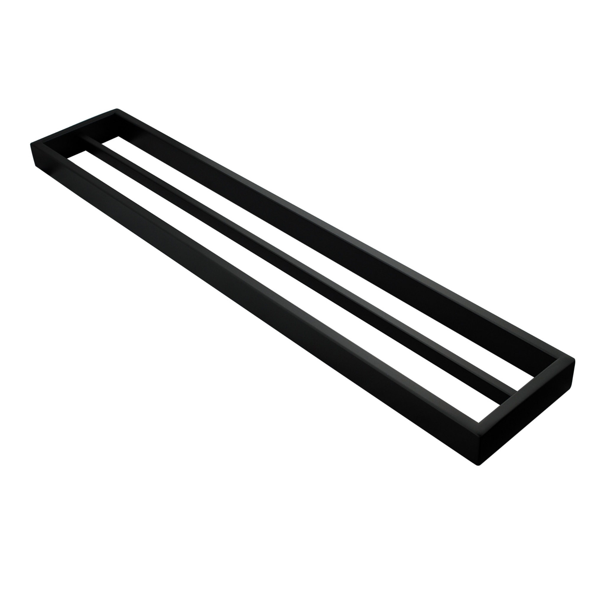 600mm Bathroom Square Stainless Steel Double Towel Rail 2 Bars Clothes Hanger Holder Rack Chrome/Black