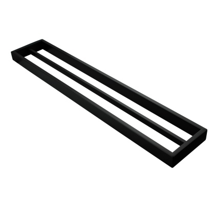 600mm Bathroom Square Stainless Steel Double Towel Rail 2 Bars Clothes Hanger Holder Rack Chrome/Black