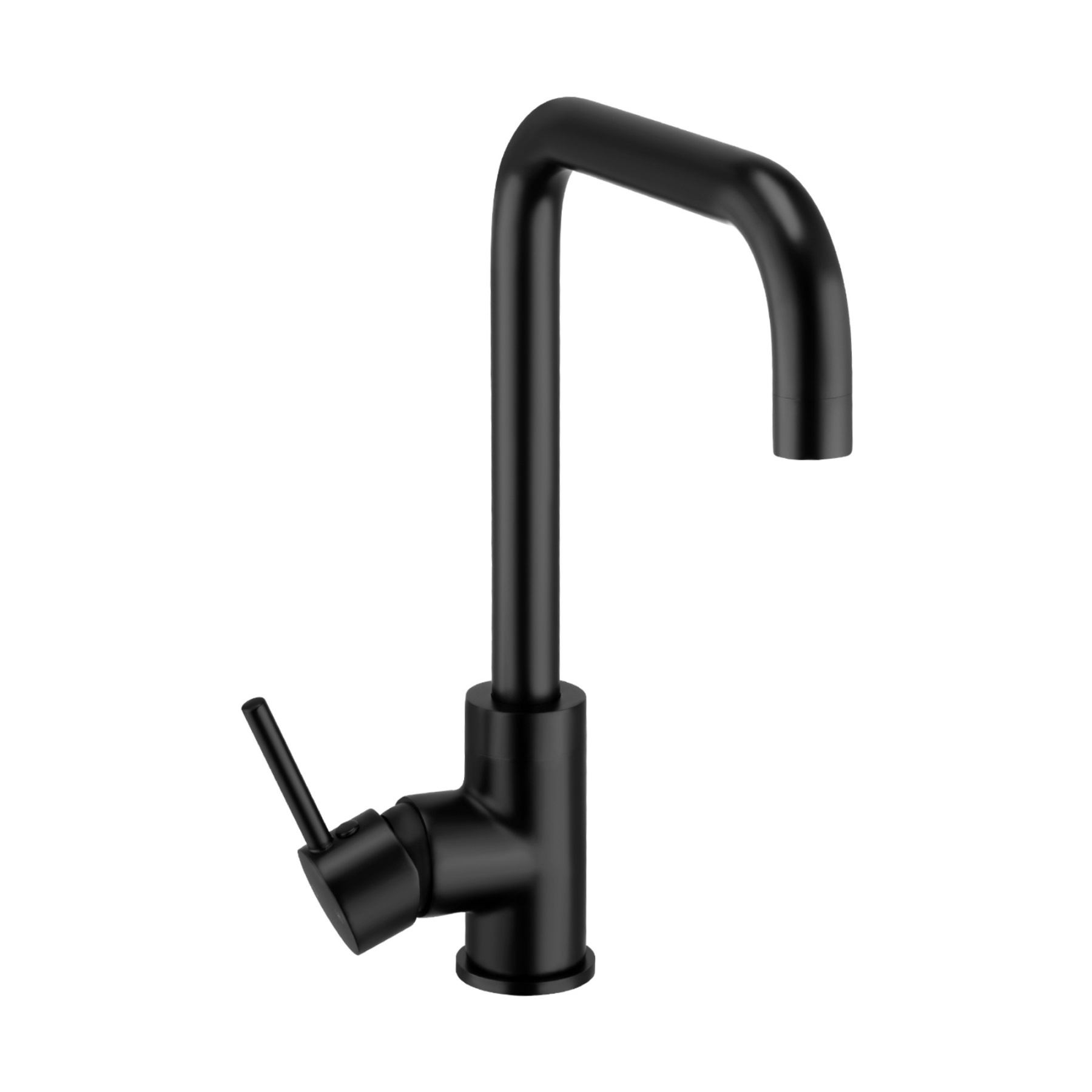 Round Brass Gooseneck Kitchen Sink Mixer Tap Laundry Basin Vanity Swivel Spout Faucet Chrome/Black