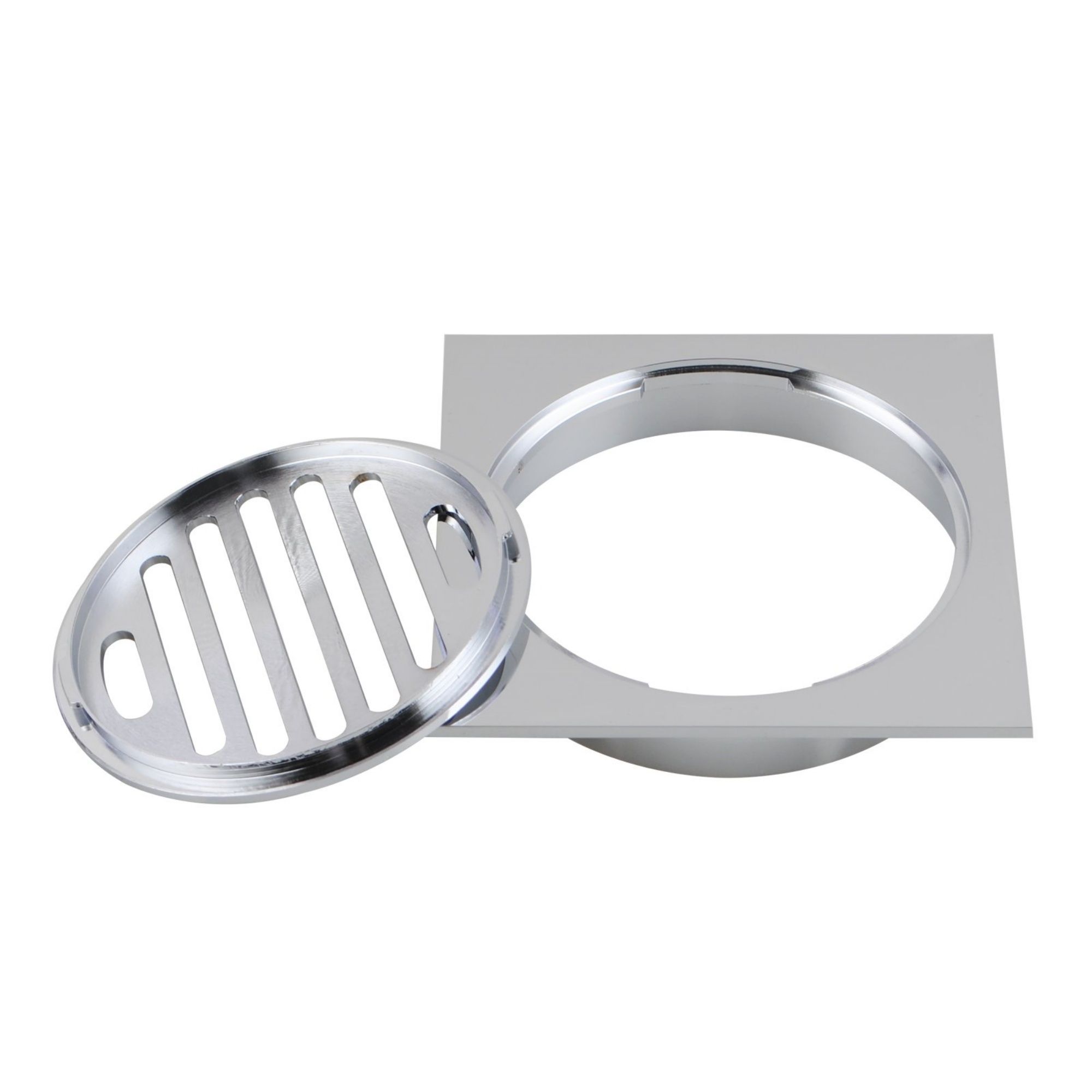 110mm Square Brass Bathroom Shower Drain Floor Waste Laundry Floor Water Outlet Chrome/Matte Black