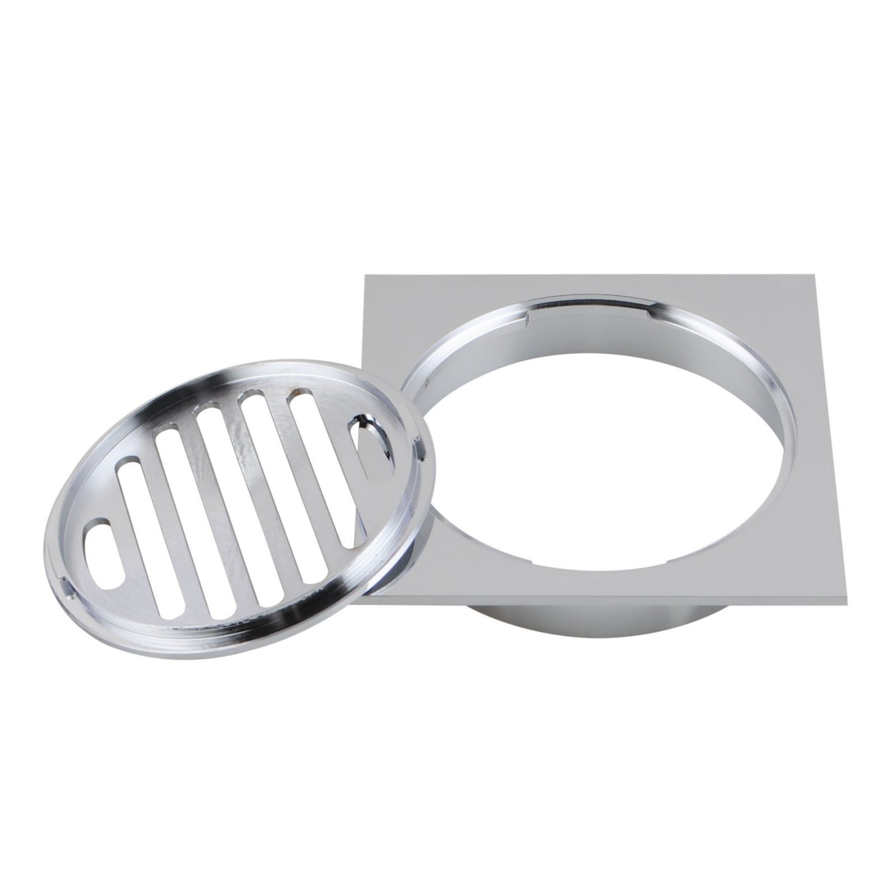 110mm Square Brass Bathroom Shower Drain Floor Waste Laundry Floor Water Outlet Chrome/Matte Black
