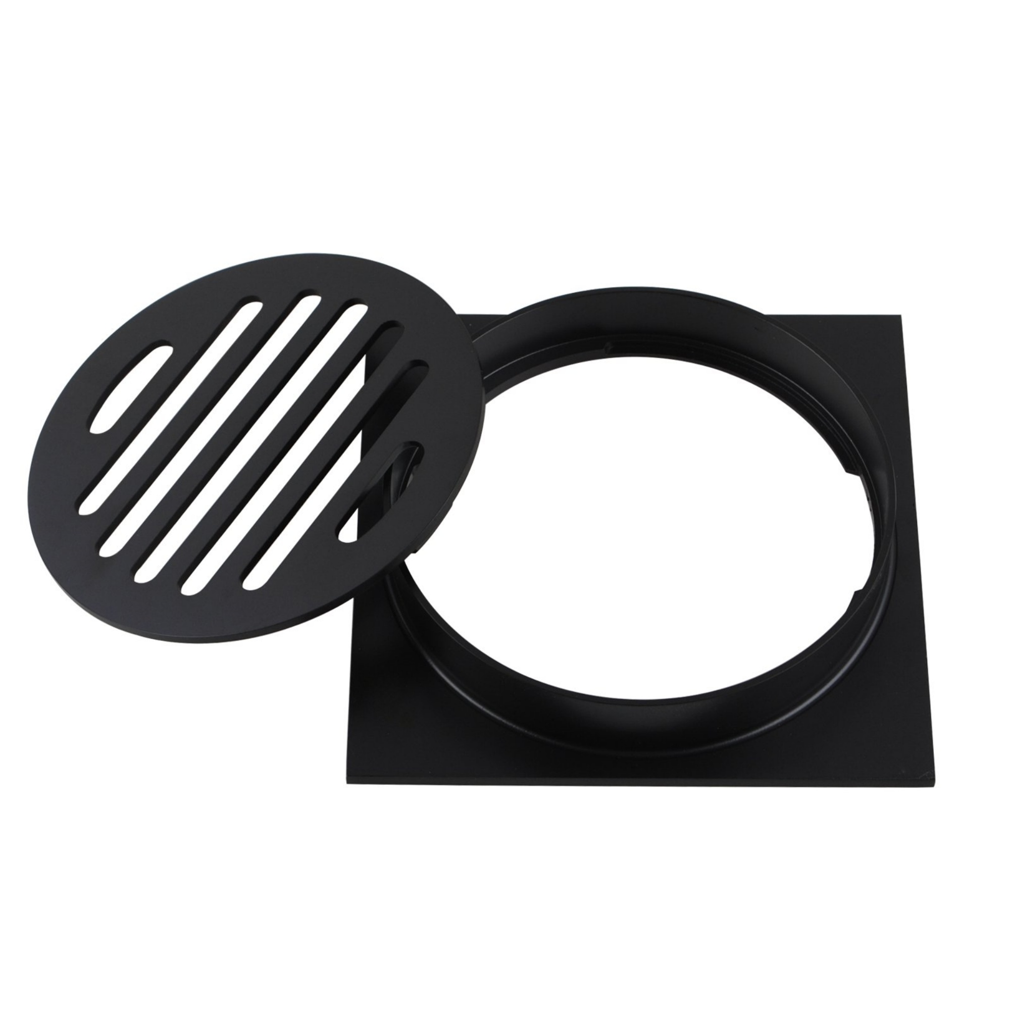110mm Square Brass Bathroom Shower Drain Floor Waste Laundry Floor Water Outlet Chrome/Matte Black