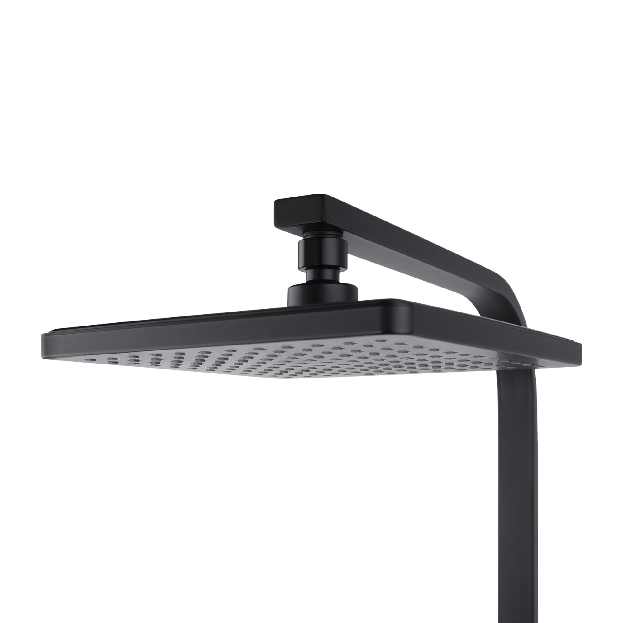 200mm 8'' Square Rainfall Shower Head Set Bathroom Twin Shower Handheld Diverter 3 Function Handheld Shower Head Gooseneck Shower Arm Chrome/Black/Gunmetal Grey