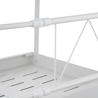 Kitchen Under Sink Cabinet Adjustable Width/Height Organizer Drawer Rack Pull Out Storage Holder Basket Shelf White