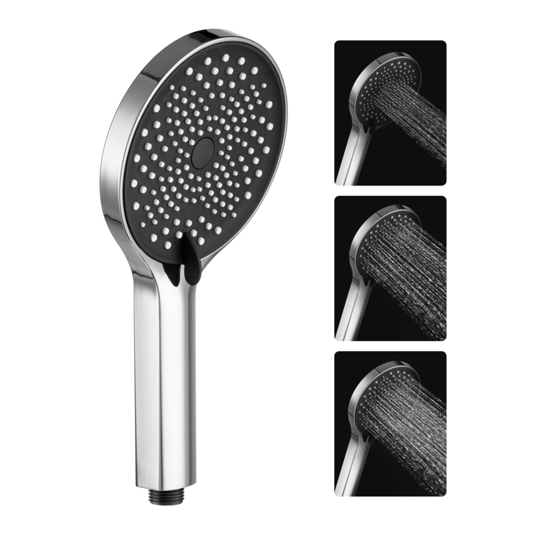 3 Function Round Hand-held Shower Head Bathroom Rainfall Spray Head Handheld Shower Rose