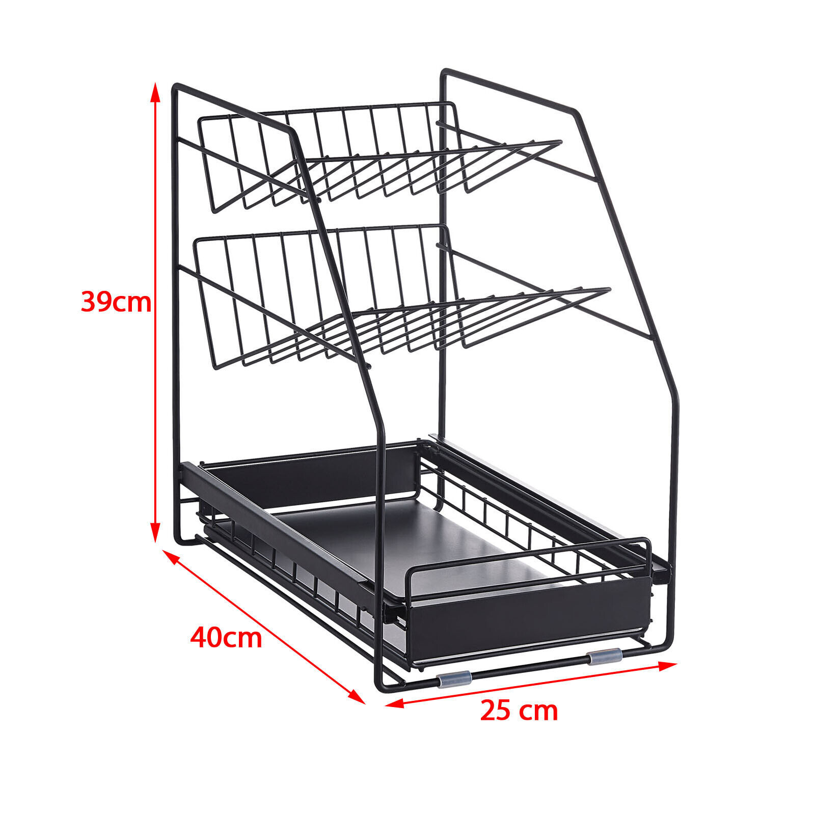 Kitchen/Bath Storage Organizer Spice Rack Cabinet Slide Out Drawer Sink Shelf Dish Basket