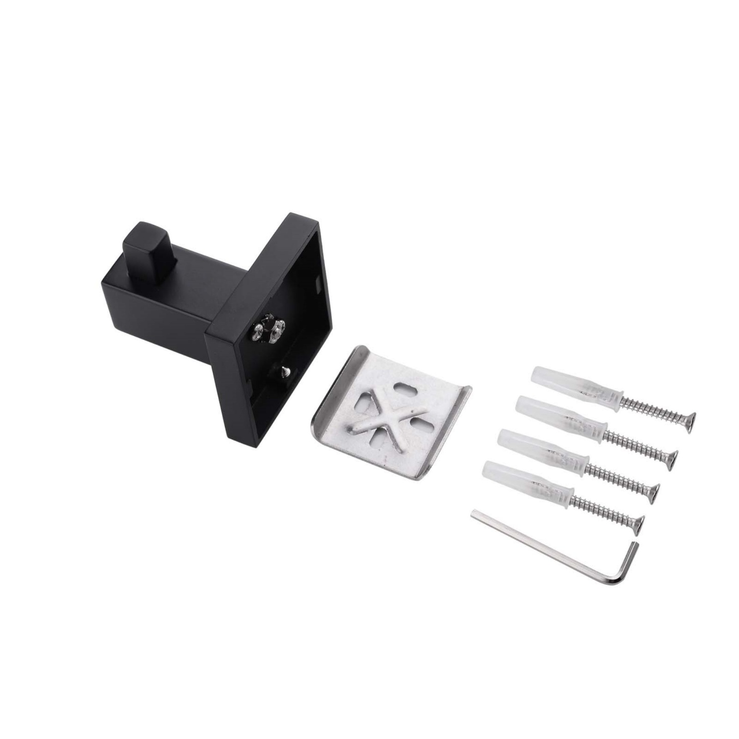 Square 304 Stainless Steel Robe Hook Wall Mounted Towel Cloth Holder Hanger Hook Chrome/Black