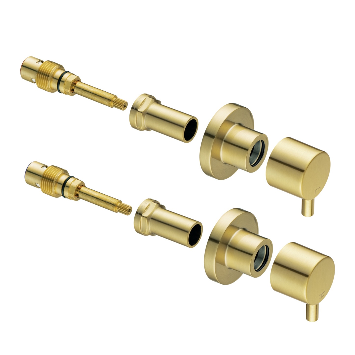 Round Brass Modern Design Twin Wall Tap Assembles