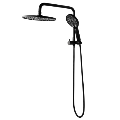 Round 10“ Rainfall Shower Head Set Chrome Twin Shower 3 Function Hand-held Shower Head Shower Arm