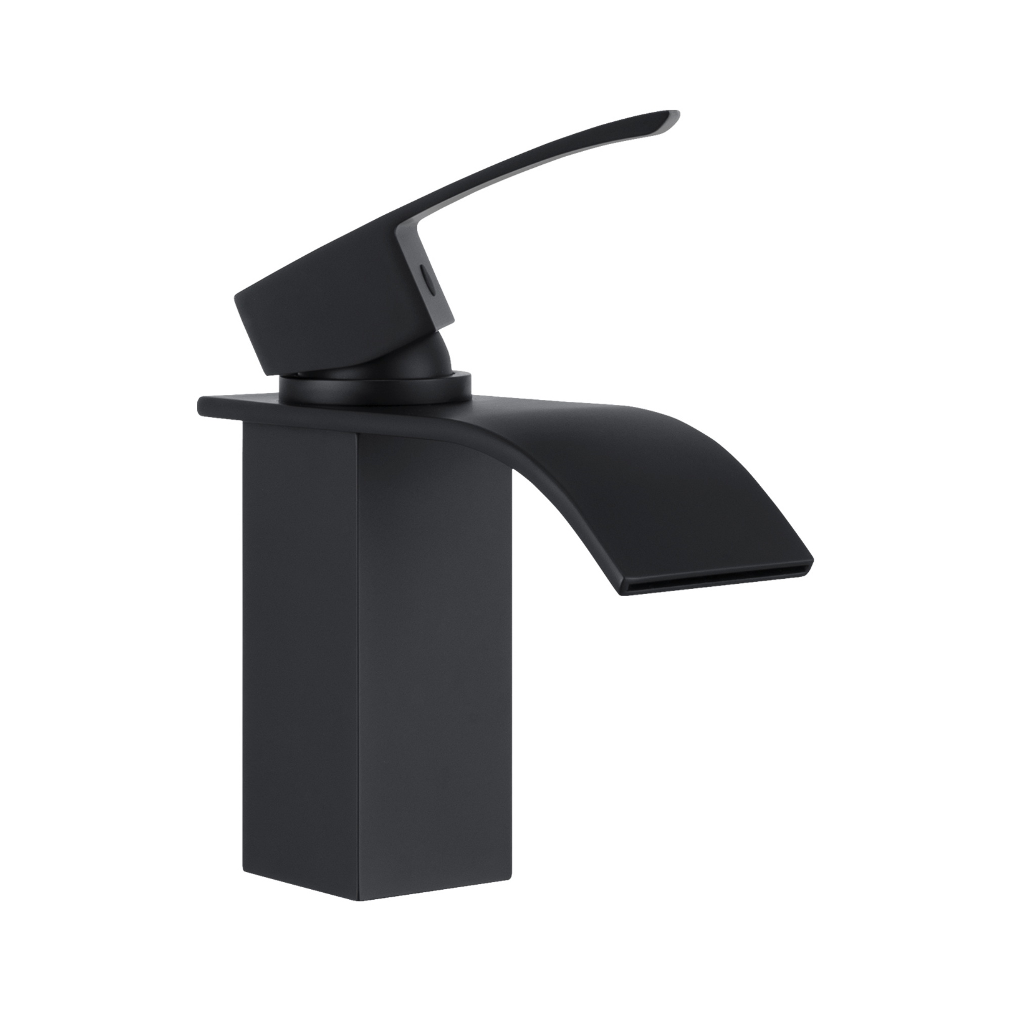 Square Brass Bathroom Basin Mixer Tap Laundry Sink Waterfall Spout Vanity Faucet Chrome/Black