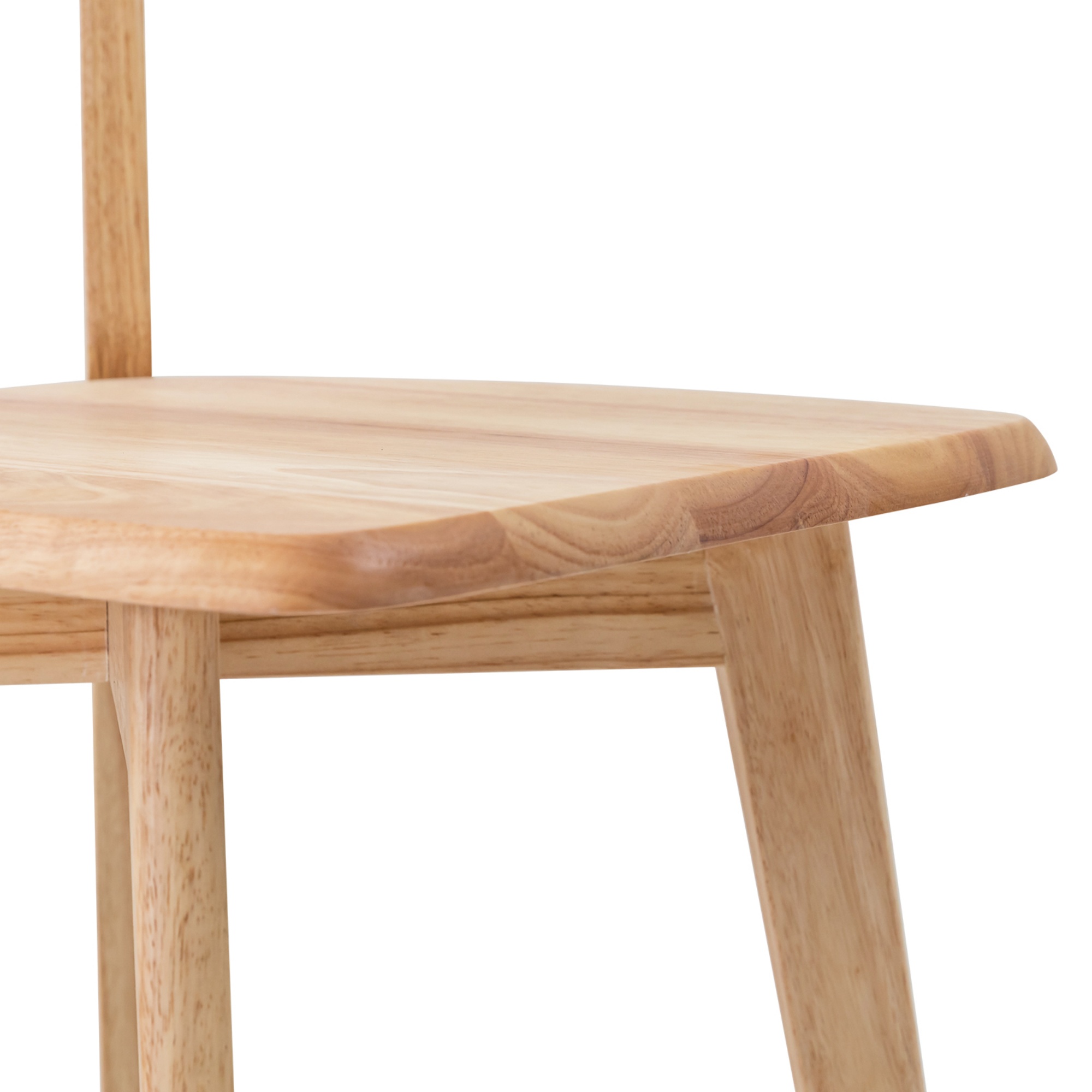 2PCs Rubber Wood Dining Chairs for Home Kitchen Restaurant Walnut/Natural/Black