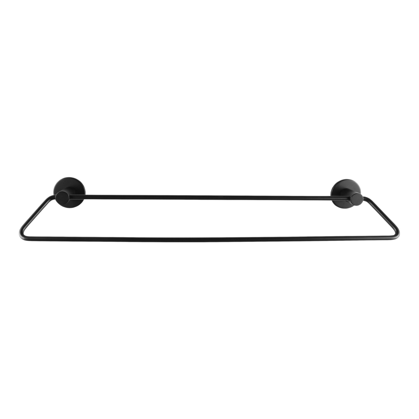 600mm Bathroom Round Stainless Steel Double Towel Rail Wall Mounted 2 Bar Towel Clothes Hanger Holder Matte Black