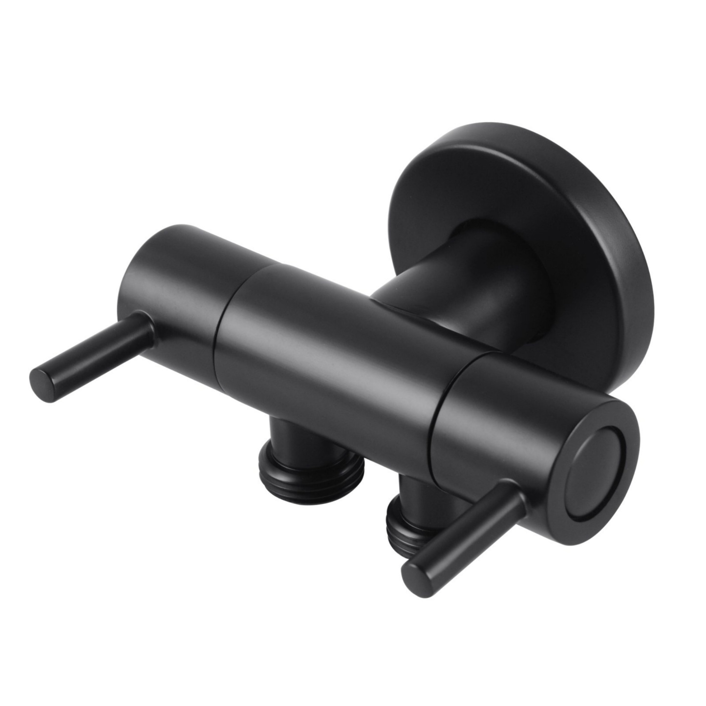 Brass Wall Mounted Dual Water Flow Control Bathroom Toilet Bidet Cistern Valve Stop Adapter Chrome/Black