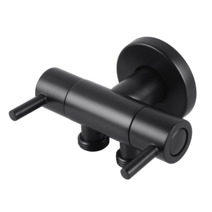 Brass Wall Mounted Dual Water Flow Control Bathroom Toilet Bidet Cistern Valve Stop Adapter Chrome/Black