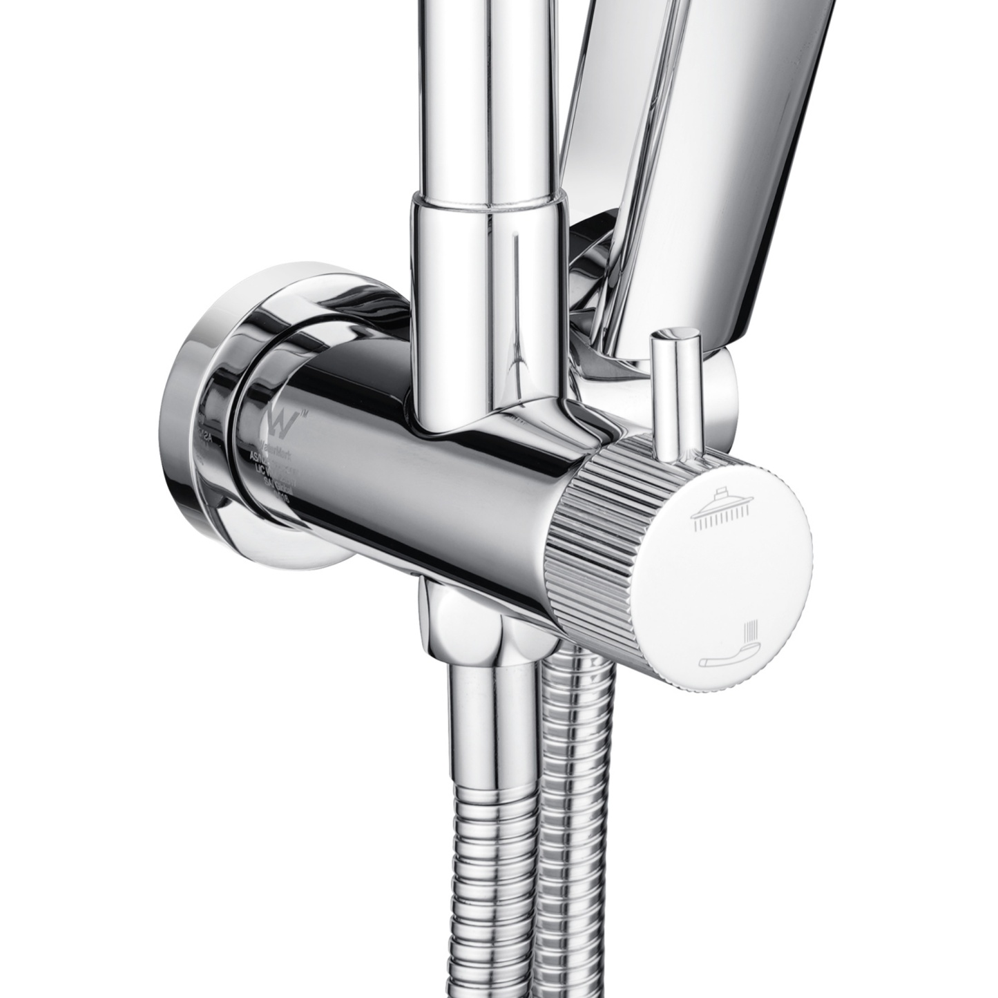 13'' Round Bathroom Rainfall Shower Head Set Gooseneck Shower Arm Diverter 4 Function High Pressure Handheld Shower Head Rose Chrome/Black