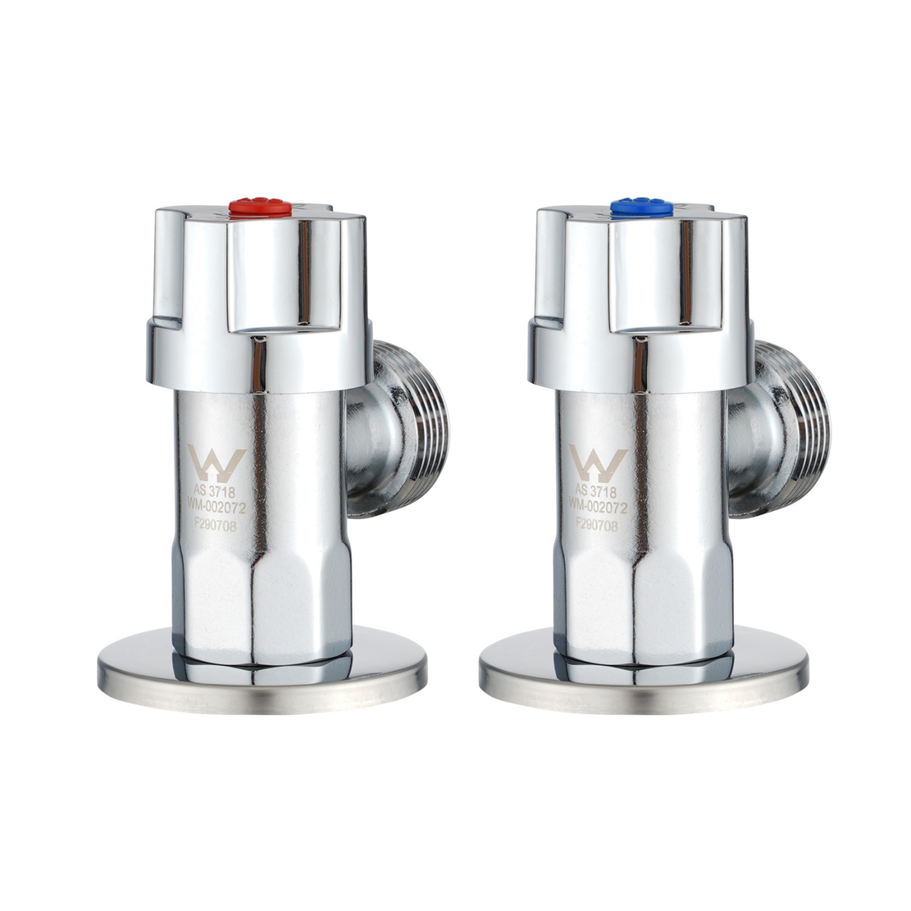 Round Brass Pair Laundry Washing Machine Taps 1/4 Turn Wall Twin Taps Hot and Cold Water Taps Chrome / Black