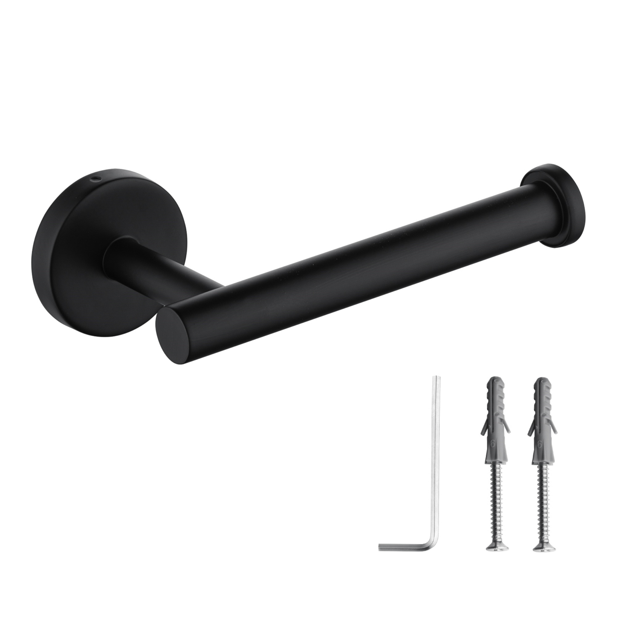 160mm Stainless Steel Bathroom Toilet Paper Roll Holder Round Tissue Hook Rack Wall Mounted Black/Brushed Nickel