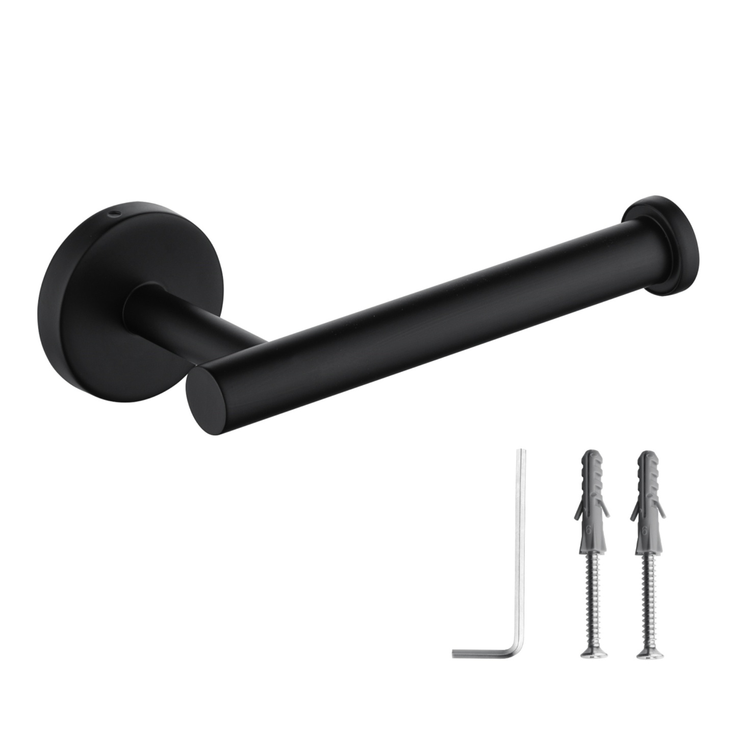 160mm Stainless Steel Bathroom Toilet Paper Roll Holder Round Tissue Hook Rack Wall Mounted Black/Brushed Nickel