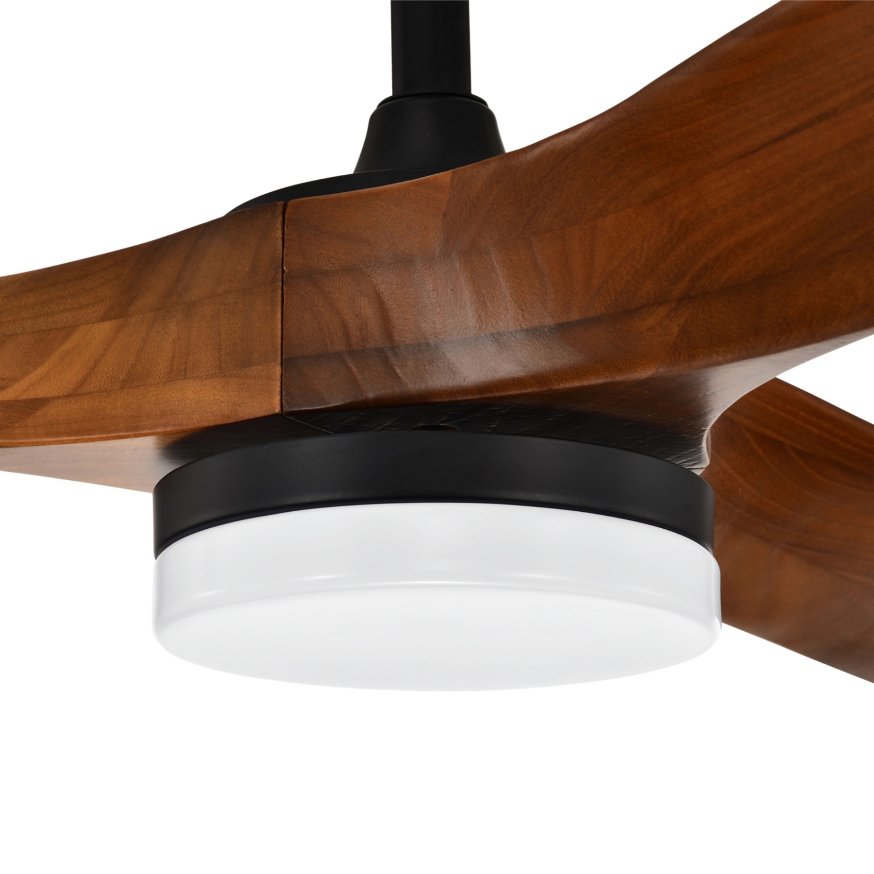 3 Timber Wooden Blades Ceiling Fan Indoor/Outdoor 6 Speed Reversible LED Light Remote Control Matt White & Natural/Matt Black & Mahogany