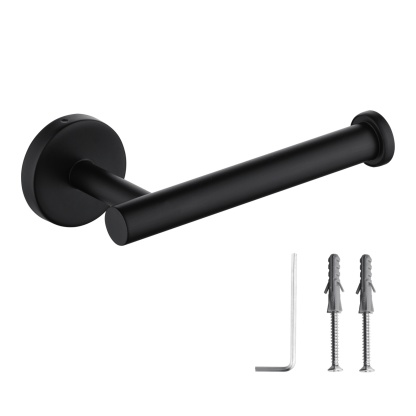 160mm Stainless Steel Bathroom Toilet Paper Roll Holder Round Tissue Hook Rack Wall Mounted Black/Brushed Nickel