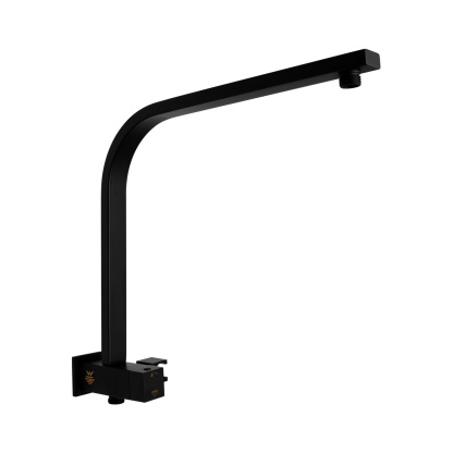 Square Twin Shower Head Rail Body Gooseneck Wall Arm Diverter 1.5m Water Hose Black/Chrome