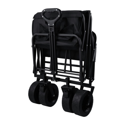 Outdoor Foldable Wagon Cart Extended Beach Garden Trolley Tabletop Lockable Wheels