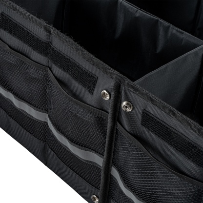 Multipurpose Collapsible Trunk Cargo Storage Box Waterproof 3 Compartments Car Organizer Black