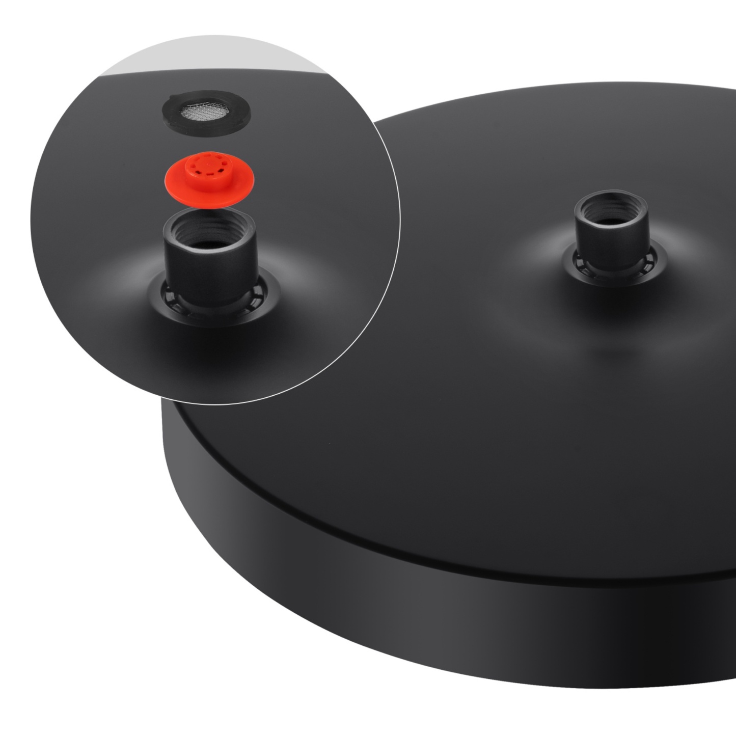 13'' Round Bath Shower Head Set Bathroom Swivel Overhead Shower Head Gooseneck Wall Shower Arm Chrome/Black