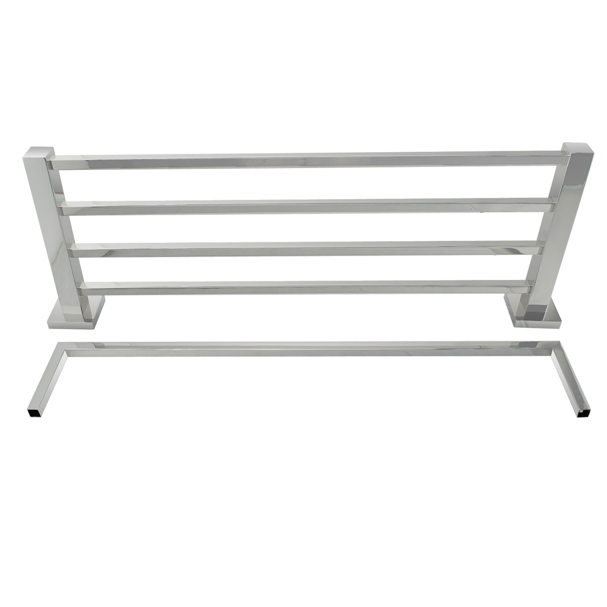 600mm Wall Mounted Stainless Steel Double Towel Rack Rail Bathroom Clothes Shelf Hanger Holder Chrome/Matte Black