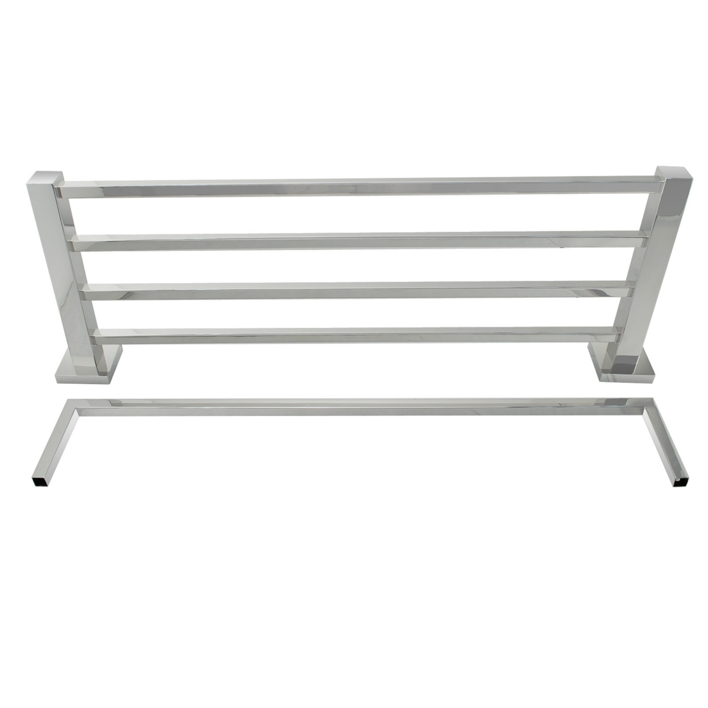 600mm Wall Mounted Stainless Steel Double Towel Rack Rail Bathroom Clothes Shelf Hanger Holder Chrome/Matte Black