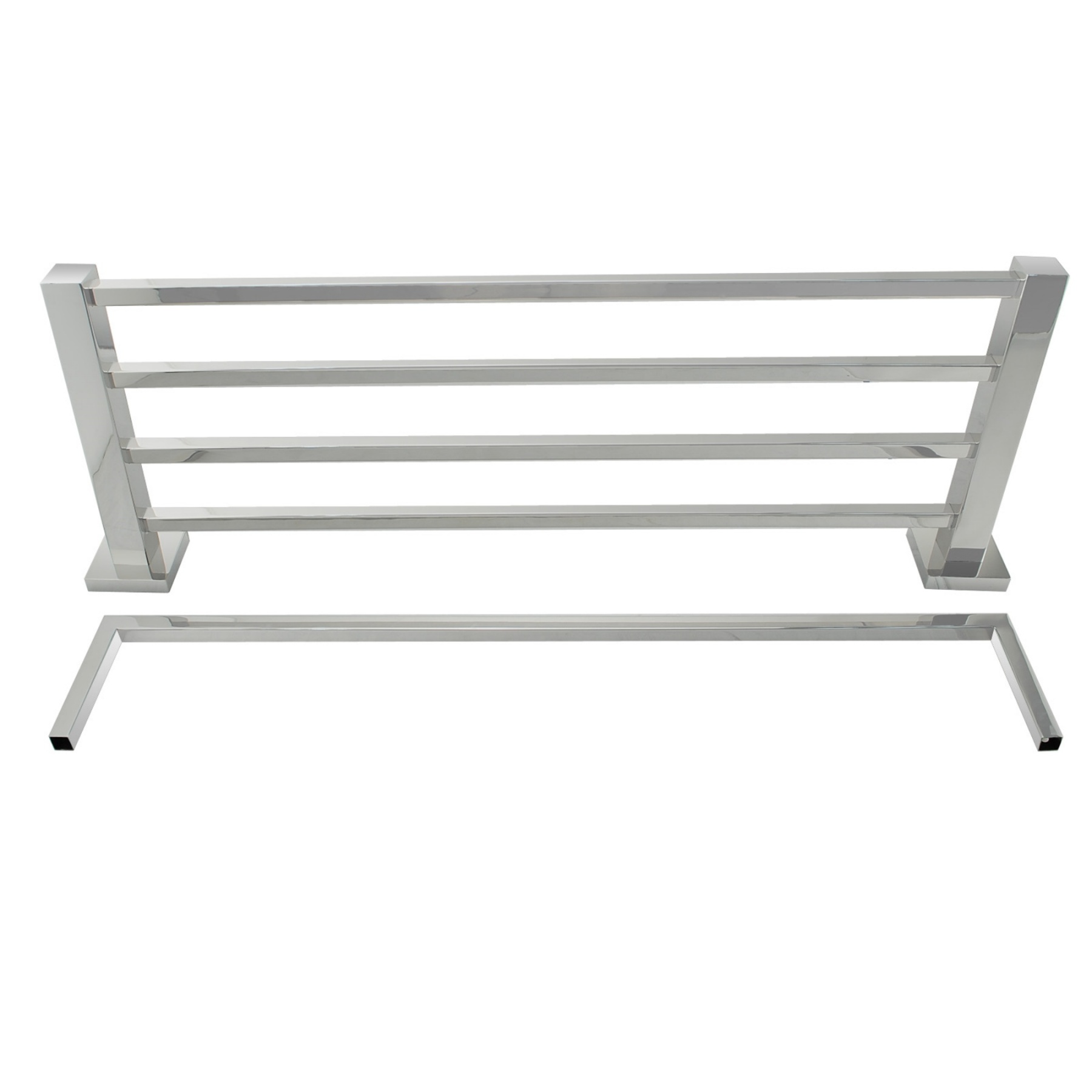 600mm Wall Mounted Stainless Steel Double Towel Rack Rail Bathroom Clothes Shelf Hanger Holder Chrome/Matte Black